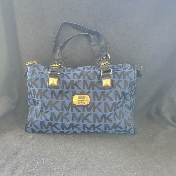 Michael Kors Blue Tapestry HandBag - Picture 1 of 14